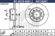 B1.G210-0261.1 Brzdový kotouč GALFER