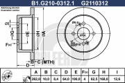 B1.G210-0312.1 Brzdový kotouč GALFER