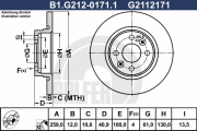 B1.G212-0171.1 Brzdový kotouč GALFER