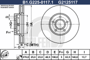 B1.G225-0117.1 Brzdový kotouč GALFER