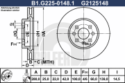 B1.G225-0148.1 Brzdový kotouč GALFER