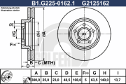 B1.G225-0162.1 Brzdový kotouč GALFER