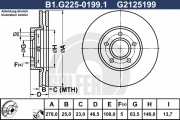 B1.G225-0199.1 Brzdový kotouč GALFER