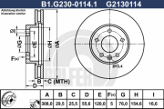 B1.G230-0114.1 Brzdový kotouč GALFER