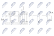 NPW-CT-126 Sada kĺbov hnacieho hriadeľa NTY