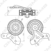 GTC0960 Obehová/vodiaca kladka ozubeného remeňa GMB