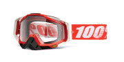50100-003-02 brýle Racecraft Fire Red, 100% (čiré plexi + chránič nosu +20 strhávaček) 50100-003-02 100%