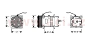 9900K041 kompresor klimatizace univerzální SANDEN SD5H14 - 6634 řemenice 132 mm A2 24V horizontální o-kroužek 9900K041 ACI
