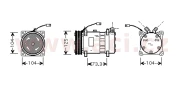 9900K085 kompresor klimatizace univerzální SANDEN SD5H11 - 6332 řemenice 125 mm A2 12V vertikální rotolock 9900K085 ACI