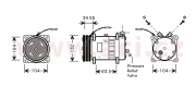 9900K113 kompresor klimatizace univerzální SANDEN SD7H15 - 8062 řemenice 132 mm A2 12V vertikální o-kroužek  9900K113 ACI