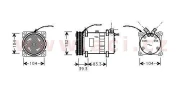 9900K117 kompresor klimatizace univerzální SANDEN SD508 - 5413 řemenice 132 mm A2 24V vertikální o-kroužek 9900K117 ACI
