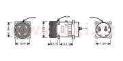 9900K123 kompresor klimatizace univerzální SANDEN SD7H15 - 7822 řemenice 119 mm PV8 12V horizontální rotolock 9900K123 ACI
