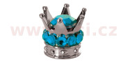 OF899U kovové čepičky ventilků Crown, OXFORD (stříbrná/modrá, pár) OF899U OXFORD