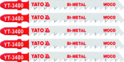 YT-3400 List do přímočaré pily 100 mm na dřevo TPI6 5 ks Bi-Metal YT-3400 YATO