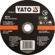 YT-5926 Kotouč na řezání kovu 180x2,5x22 YT-5926 YATO